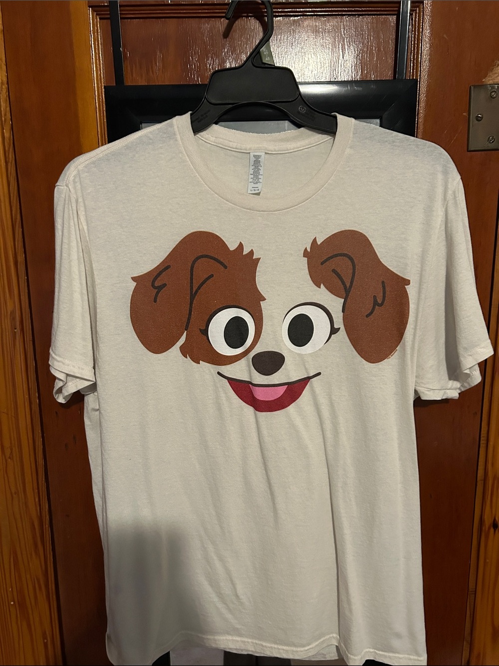 Cute Dog Face Graphic T-Shirt - White